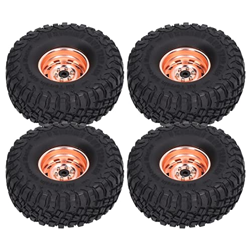 Drfeify RC Rubber Tire Upgrade Accessoires Stabiler Griff für SCX10 1/10 RC -Auto, 1,9 Zoll Breite 10 Löcher, 4pcs -Reifen für Outdoor Enthusiasten (Kupfer) von Drfeify