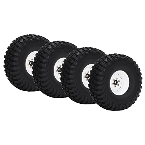 Drfeify RC Rubber Tire Upgrade Accessoires Stabiler Griff für SCX10 1/10 RC -Auto, 1,9 Zoll Breite 10 Löcher, 4pcs -Reifen für Outdoor Enthusiasten (White) von Drfeify