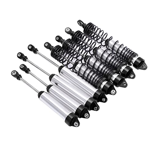 Drfeify RC Stoßdämpfer-Set, Stoßdämpfer-Dämpfer Aus-Aluminiumlegierung Vorn und Hinten RC-Fahrzug-StoßdämPer-Kits für Automodell SPAXXAS UDR RC 1/7 Zubehör (Black) von Drfeify