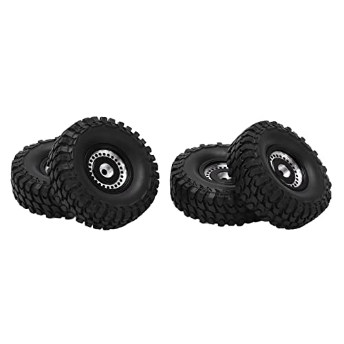 Drfeify RC Vordere Hintere Gummireifen, 55 -mm -Reifen mit 24 Lochradfelgen, Aluminiumlegierung und Gummi Material (Black) von Drfeify