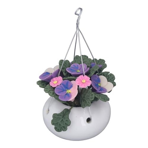 Drfeify Realistische Miniatur-Puppenhauspflanzen, Mini-Phalaenopsis-Topfblumen-Modelldekoration Zum Aufhängen aus Ton mit Feiner Textur und Exquisiter Handwerkskunst, Einfach für das von Drfeify