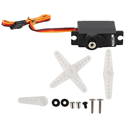 Drfeify Servo -Upgrade -Teile Metal Gear Motor 17G für RC -Modelle, Exquisite Arbeitskunstservo für Fernbedienungauto, Schwarz (Black) von Drfeify