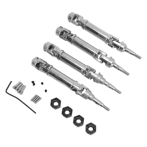 Drfeify Vordere CVD -Antriebswellen Vorne, 4 Antriebswellen, 1 Schraubenschlüssel, Vier Schraube, 4 Pin, 8 Weitere Zubehör, Kompatibel für die Fiesta St Rallye 1/10 4x4 Bürstenloser RC (Silver) von Drfeify