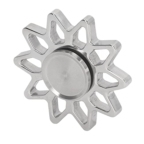 Fingerspitzen-Rotationsspielzeug, 2 Farben, 5.6 X 5.6 X 1.5cm, Angstlinderung Drehspielzeug Tragbares Sonnenförmiges Fingerspitzen-Rotationsspielzeug für ADHS Weihnachten (Silber) von Drfeify
