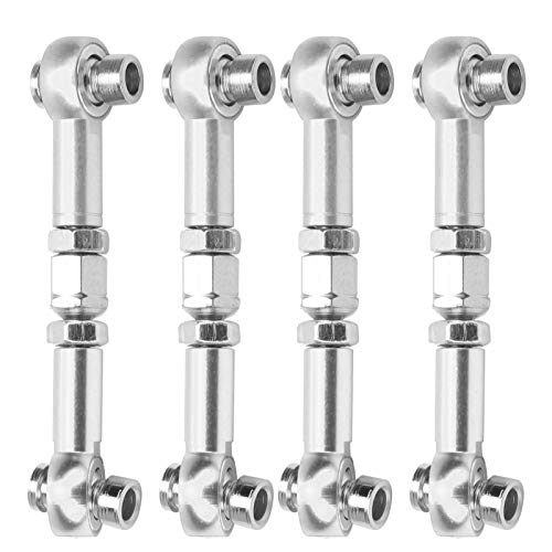 Drfeify Lenkgestänge, 4-teilige Lenkstange Aluminiumlegierung RC Upgrade-Teile Kompatibel mit HSP 94122 1/10 Auto(Silber) Fastening Parts Fastening Hardware von Drfeify