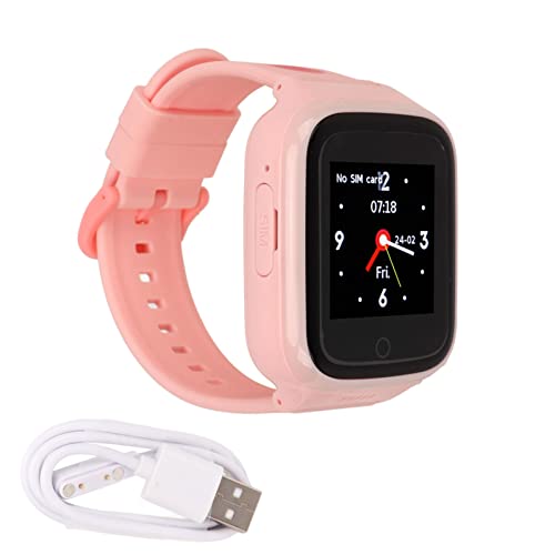 Smartwatch, 1,44-Zoll-Touchscreen-wasserdichter Wecker für Schule, Alltag, Sport, Outdoor-Aktivitäten usw. (Pink Englisch) von Drfeify