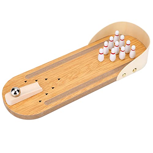 Tisch Mini Bowling -Spiel, Hölzerne Schreibtischspiele für Kinder Lehrreich Frühe Entwicklung von Drfeify