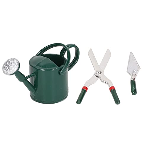 Dollhouse Garden Tool, Miniaturgartenwerkzeuge Set 1:12 Skala -Legierungswässerung kann Schere für Dollhouse -Enthusiasten und Sammler Spaten (Grün) von DriKou