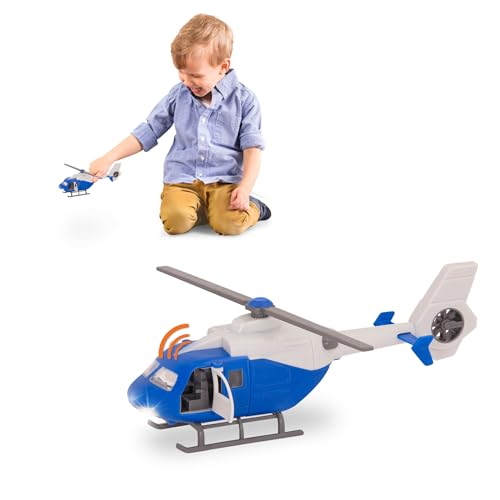 Driven Micro Hubschrauber mit drehbaren Propellern 21cm, Lichtern und Tönen – Spielzeughubschrauber mit Funktionen – Helikopter Spielzeug ab 3 Jahren von Driven by Battat