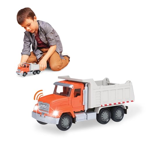 Driven Micro Muldenkipper 18 cm mit Lichtern und Tönen – Spielzeugauto LKW Kipper Kipplaster mit Funktionen – Spielzeug ab 3 Jahren von Driven by Battat