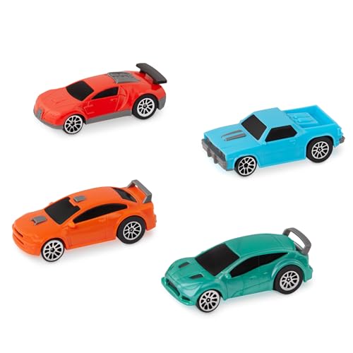 Driven Turbocharge 4er Pack Rennautos – Mini Autos, Fahrzeuge, Rückziehautos, Geschenkset – Auto Spielzeug Set für Kinder ab 3 Jahren von B.