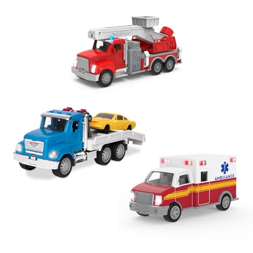 Driven by Battat – Spielzeug-Notfallfahrzeug für Kinder – Spielzeug-Feuerwehrauto mit Kran – Abschleppwagen für Kinder – Spielzeug-Ambulanz mit Sirenen – Spielzeug ab 3 Jahren – Notfall Flotte Driven by Battat – Spielzeug-Notfallfahrzeug für Kinder – Spielzeug-Feuerwehrauto mit Kran – Abschleppwagen für Kinder – Spielzeug-Ambulanz mit Sirenen – Spielzeug ab 3 Jahren – Notfall Flotte von Driven by Battat