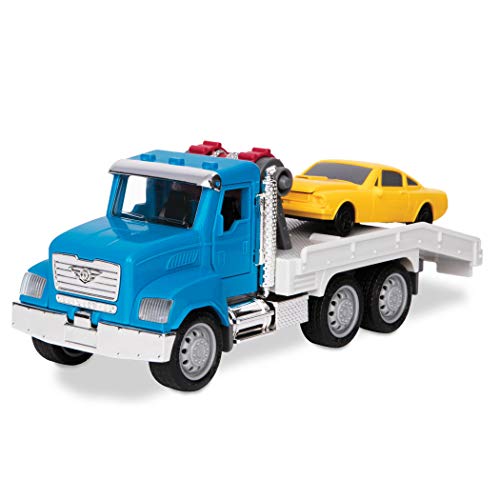 Driven Micro 2er Set Abschleppwagen und Rennauto 20 cm mit Lichtern und Tönen – Spielzeugauto LKW mit Funktionen – Spielzeug ab 3 Jahren von Driven by Battat