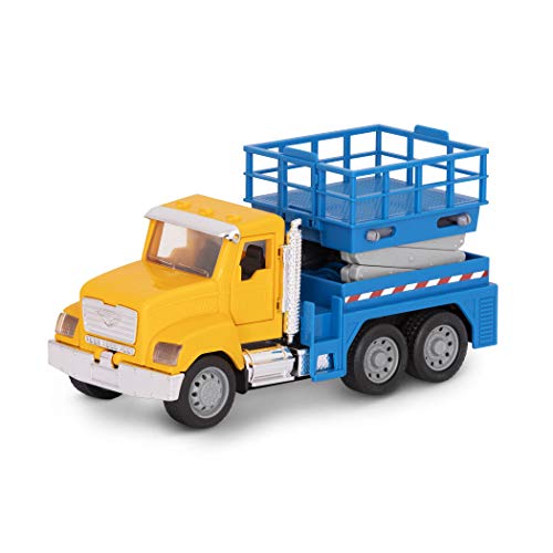 Driven Micro LKW Spielzeug mit Hebebühne 18 cm mit Lichtern und Tönen – Auto Spielzeug mit Arbeitsbühne und Funktionen – Spielzeug ab 3 Jahren von Driven by Battat