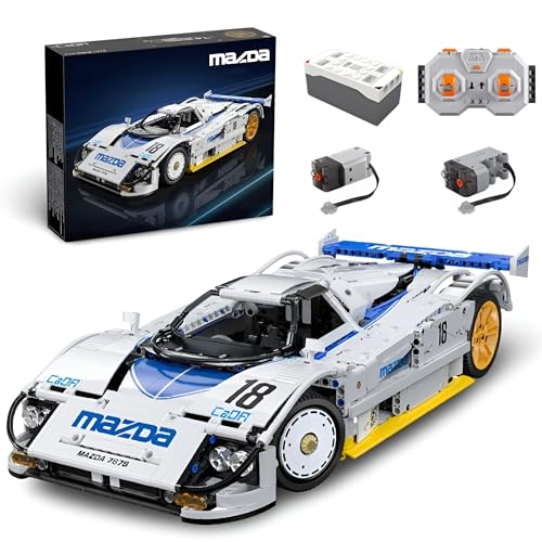 DrmBeyd 1:10 Technik Rennwagen Bausteine Mazida 787B Modellauto, Dynamic Version Speed Champion Sportwagen Klemmbausteine Modellbausatz, Geschenk für Erwachsene und Rennfans, 1797 Teile von DrmBeyd