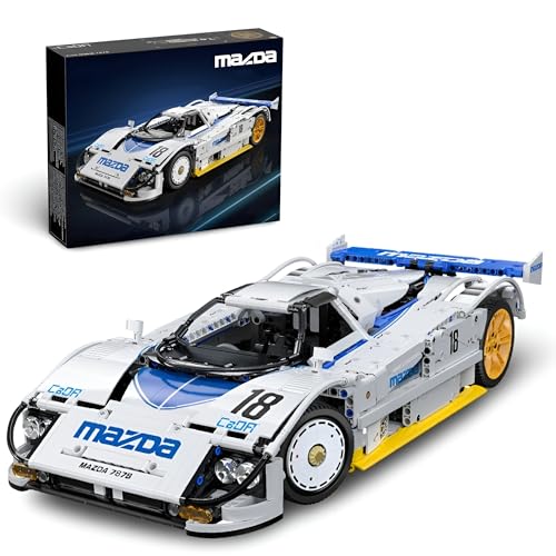 DrmBeyd 1:10 Technik Rennwagen Bausteine Mazida 787B Modellauto, Speed Champion Sportwagen Klemmbausteine Modellbausatz, Geschenk für Erwachsene und Rennfans, 1797 Teile von DrmBeyd