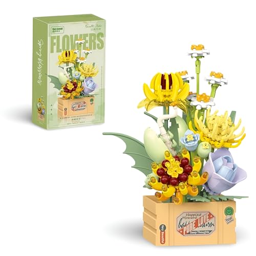 DrmBeyd Blumen Bonsai Bausteine Set, DIY Blumenstrauß Sonnenblumen Pflanzen Klemmbausteine (Blumen Bonsai B) von DrmBeyd
