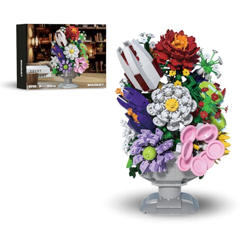 DrmBeyd Blumenstrauß Bausatz, Botanische Sammlung Blumen Bausteine Set, Künstliches Blumenspielzeug Heimbüro Dekor Blumenstrauß, Weihnachts Geburtstags Geschenk, 1092 Teile DrmBeyd Blumenstrauß Bausatz, Botanische Sammlung Blumen Bausteine Set, Künstliches Blumenspielzeug Heimbüro Dekor Blumenstrauß, Weihnachts Geburtstags Geschenk, 1092 Teile von DrmBeyd