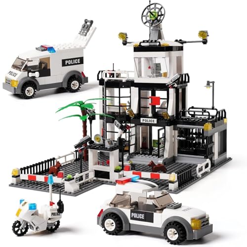DrmBeyd City Polizeistation STEM Bausteine Bausatz, Kompatibel mit L*** City Polizeistation, Inklusive Polizeiauto Polizeimotorrad Bausteine, Erwachsene und Kinder, 631+ Teile DrmBeyd City Polizeistation STEM Bausteine Bausatz, Kompatibel mit L*** City Polizeistation, Inklusive Polizeiauto Polizeimotorrad Bausteine, Erwachsene und Kinder, 631+ Teile von DrmBeyd