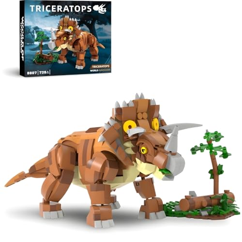 DrmBeyd Creator Dinosaurier Bausteine Set, Triceratops Klemmbausteine Kit Spielzeug, Dinosaurierpark World Dinosaurier Bausteine, Geschenk für Erwachsene und Kinder, 729+ Teile von DrmBeyd