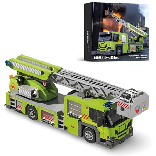 DrmBeyd Technik LKW Klemmbausteine Set, Feuerwehrauto Bausteine, Leiter-Feuerkran Montagesatz Spielzeug, Geschenk für Erwachsene und Kinder, Kompatibel mit L***, 829 Teile DrmBeyd Technik LKW Klemmbausteine Set, Feuerwehrauto Bausteine, Leiter-Feuerkran Montagesatz Spielzeug, Geschenk für Erwachsene und Kinder, Kompatibel mit L***, 829 Teile von DrmBeyd