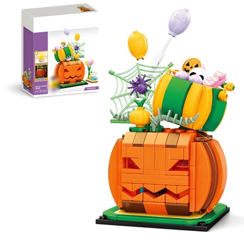 DrmBeyd Halloween Kürbishaus Bausteine Set, 335+ Teile Halloween Klemmbausteine Kürbishaus Partygeschenk, Halloweens und Weihnachts Bausteine Deko, Geschenk für Erwachsene und Kinder von DrmBeyd