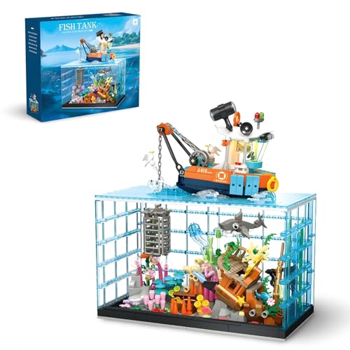 DrmBeyd Ideas Aquarium Bausteine Set, Fish Tank Bauspielzeug Modell für Erwachsene, Aquarium Klemmbausteine Meerestiere mit Rettungsboot, Geschenk für Erwachsene und Kinder, 830 Teile DrmBeyd Ideas Aquarium Bausteine Set, Fish Tank Bauspielzeug Modell für Erwachsene, Aquarium Klemmbausteine Meerestiere mit Rettungsboot, Geschenk für Erwachsene und Kinder, 830 Teile von DrmBeyd