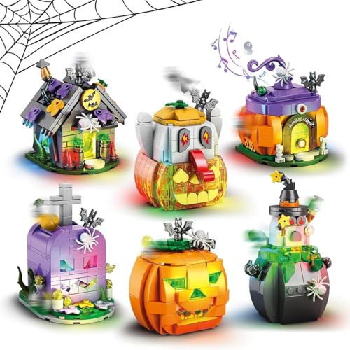 DrmBeyd Ideas Halloween Bausteine Set, Geisterhaus, Kürbiskutsche, Totenkopf, 899 Teile 6 Modell Halloween Bausteine Spielzeug, Dekor Party Geschenk für Erwachsene und Kinder DrmBeyd Ideas Halloween Bausteine Set, Geisterhaus, Kürbiskutsche, Totenkopf, 899 Teile 6 Modell Halloween Bausteine Spielzeug, Dekor Party Geschenk für Erwachsene und Kinder von DrmBeyd