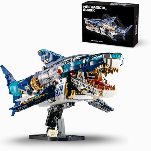 DrmBeyd STEM Technik Hai Bausteine Set mit Ständer, Meerestier Bausteine Modell, Kreative Hai Klemmbausteine Spielzeug, Geschenk für Meerestier Enthusiasten und Erwachsene, 641 Teile DrmBeyd STEM Technik Hai Bausteine Set mit Ständer, Meerestier Bausteine Modell, Kreative Hai Klemmbausteine Spielzeug, Geschenk für Meerestier Enthusiasten und Erwachsene, 641 Teile von DrmBeyd