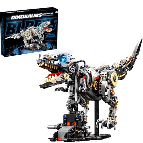 DrmBeyd Technik Dinosaurier Bausteine Bausatz, Dinosaurierpark World Raptor Modell Bauspielzeug, Tyrannosaurus Rex Bausteine Spielzeug Sets, Geschenk für Erwachsene und Jungen, 1268+ Stück von DrmBeyd