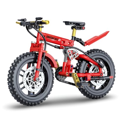 DrmBeyd Technik Fahrrad Bausteine Modellbausatz, 235 Teile Mountainbike Faltrad Klemmbausteine Kit, Bike Bausteine Bausatz Spielzeug Geschenk für Erwachsene und Kinder von DrmBeyd