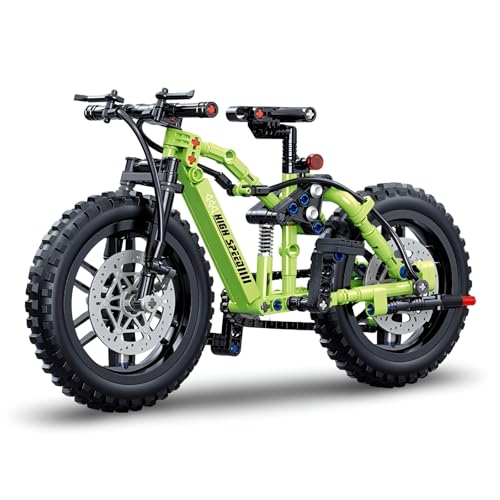 DrmBeyd Technik Fahrrad Bausteine Modellbausatz, 244 Teile Mountainbike Faltrad Klemmbausteine Kit, Bike Bausteine Bausatz Spielzeug Geschenk für Erwachsene und Kinder von DrmBeyd