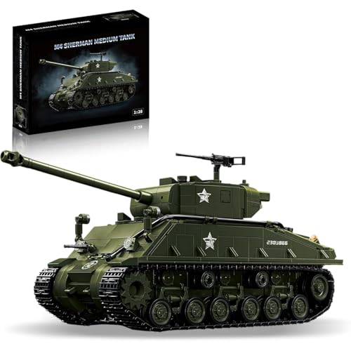 DrmBeyd Technik Militär Panzer Bausteine Set (M4 Sherman Panzer) von DrmBeyd