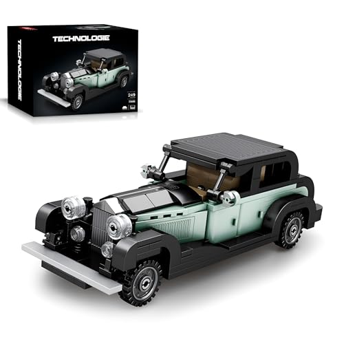 DrmBeyd Technik Oldtimer Auto Modell Bausteine für Benley, 249 Teile Retro Auto Bausteine Set, Automodell Kinder Lernspielzeug Geschenk für Kinder, Kompatibel mit L*** von DrmBeyd