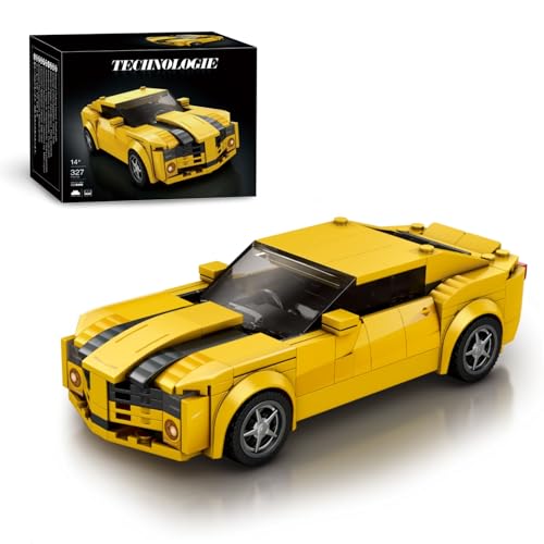 DrmBeyd Technik Sportwagen Bausteine Set für Camairo, 327 Teile Speed Champions Chevroleit Sportwagen Klemmbausteine Spielzeug, Geschenk für Erwachsene und Kinder, Kompatible mit L*** von DrmBeyd