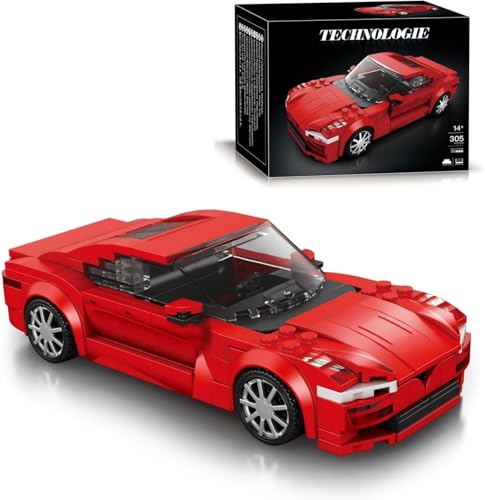 DrmBeyd Technik Speed Champions Sportwagen Bausteine, Super Rennwagen Klemmbausteine Modellauto Set, Geschenk für Erwachsene und Kinder, Kompatibel mit Mainstream Marken, 305 Teile von DrmBeyd