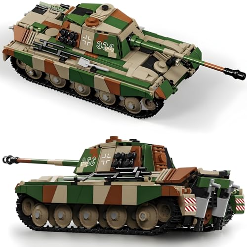 DrmBeyd Technik WW2 Militär Panzer Bausteine Set, 853 Teile King Tiger Panzer Modell, Militärpanzer Klemmbausteine für Erwachsene, Geschenke für Militär Enthusiasten DrmBeyd Technik WW2 Militär Panzer Bausteine Set, 853 Teile King Tiger Panzer Modell, Militärpanzer Klemmbausteine für Erwachsene, Geschenke für Militär Enthusiasten von DrmBeyd