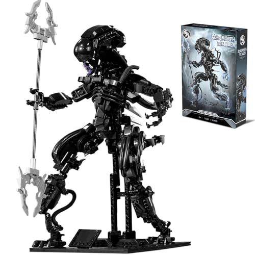DrmBeyd Technik Xenomorph Klemmbausteine, Alien Bausteine Action Figuren Modell Spielzeug, Xenomorph Bausteine Bausatz Geschenk für Erwachsene und Kinder, Kompatibel mit L*** von DrmBeyd