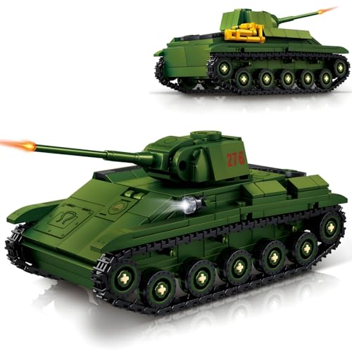 DrmBeyd WW2 Militär Panzer Klemmbausteine, 553+ Teile BT-7 Panzer Baustein Modell Bausatz, Sammler Kampfpanzer Bausteine Geschenke für Militärbegeisterte und Erwachsene Jungen DrmBeyd WW2 Militär Panzer Klemmbausteine, 553+ Teile BT-7 Panzer Baustein Modell Bausatz, Sammler Kampfpanzer Bausteine Geschenke für Militärbegeisterte und Erwachsene Jungen von DrmBeyd