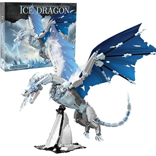 Eisdrachen Bausteine für Erwachsene, STEM Drachen Baustein Modell für Got Fans Home Decor, Sammelbare MOC Drachen Bausteine Modell Kreatives Geschenk für Filmfans, 1019 Teile Eisdrachen Bausteine für Erwachsene, STEM Drachen Baustein Modell für Got Fans Home Decor, Sammelbare MOC Drachen Bausteine Modell Kreatives Geschenk für Filmfans, 1019 Teile von DrmBeyd