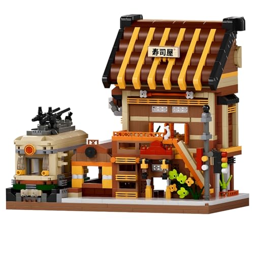 Japanisch Straßenstand Sushi Haus Mini Bausteine, 1393 Teile Japan Straßenansicht Mini Micro Klemmbausteine Set, Architektur Deko Modell Geschenk für Erwachsene und Kinder Japanisch Straßenstand Sushi Haus Mini Bausteine, 1393 Teile Japan Straßenansicht Mini Micro Klemmbausteine Set, Architektur Deko Modell Geschenk für Erwachsene und Kinder von DrmBeyd