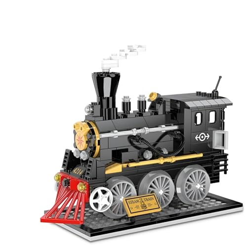 Stadt Zug Bausteine Set, Retro Dampfzug Modell Eisenbahn Bausatz, 261 Teile Klassische Lokomotive Zug Klemmbausteine, Geschenk für Erwachsene und Kinder Stadt Zug Bausteine Set, Retro Dampfzug Modell Eisenbahn Bausatz, 261 Teile Klassische Lokomotive Zug Klemmbausteine, Geschenk für Erwachsene und Kinder von DrmBeyd