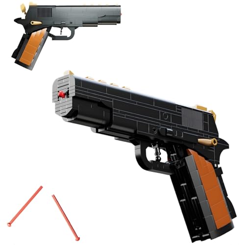 Technik M1911 Pistole Bausteine Bausatz, 375+ Teile Pistole Klemmbausteine Modell mit Sendefunktion, MOC Bausteine Militärische Waffen, Geschenke für Militärbegeisterte Technik M1911 Pistole Bausteine Bausatz, 375+ Teile Pistole Klemmbausteine Modell mit Sendefunktion, MOC Bausteine Militärische Waffen, Geschenke für Militärbegeisterte von DrmBeyd