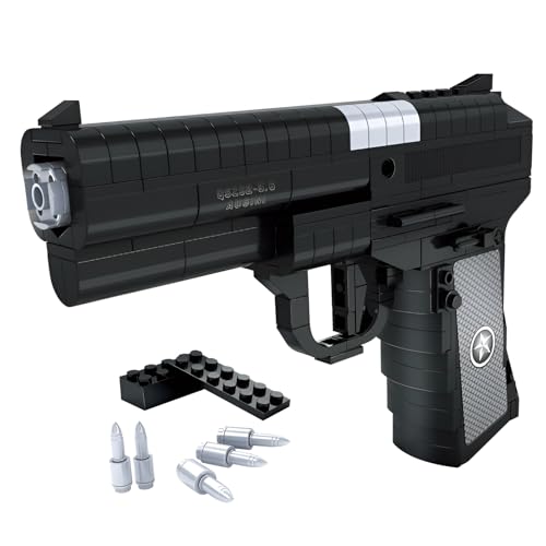 Technik Pistole Bausteine Bausatz, 327 Teile Pistole Modell Construction Set, MOC Klemmbausteine Militärische Waffen Bauset Modell, Spielzeug Geschenke für Militärbegeisterte Technik Pistole Bausteine Bausatz, 327 Teile Pistole Modell Construction Set, MOC Klemmbausteine Militärische Waffen Bauset Modell, Spielzeug Geschenke für Militärbegeisterte von DrmBeyd