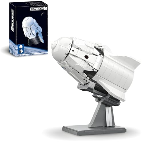Weltraum Dragon 2 Raumschiff Bausteine, Space Raumschiff Bausteine für Erwachsene, 850 Teile Kreatives STEM Space Schiff Spielzeug, Geschenk für Weltraumfans und Jugendliche von DrmBeyd