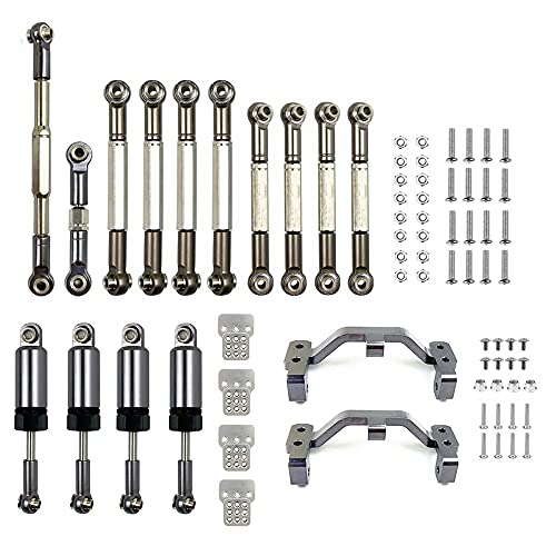 Droagoct 1 Satz Metall Lenkung GestäNge Ziehen Stangen Halterung Sitz Stoß DäMpfer Set für C14 C24 C24-1 1/16 RC Auto Upgrade Teile, von Droagoct