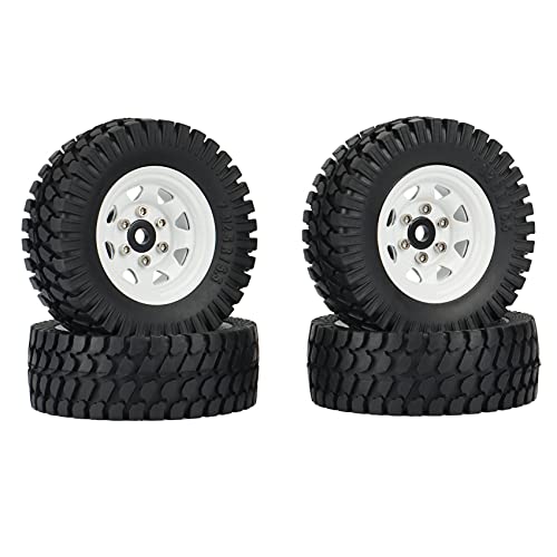 Droagoct 4 StüCke 1,55 Metall Perlenverschluss Felge Reifen Set für 1/10 RC Crawler Auto Axial Jr 90069 D90 CC01 LC70,1 von Droagoct