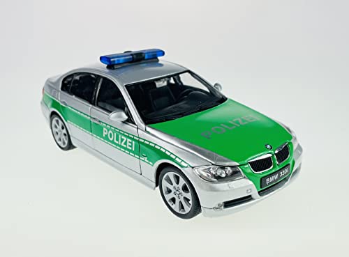 Welly BMW 3er 3 Er 330i 330 i 2006 Silber Polizei E90 E 90 Limousine 1/24 Modellauto Die Cast Neu im Kasten von Dromader