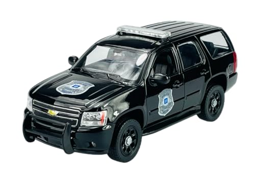 Welly Chevrolet Tahoe Police Polizei Schwarz 2008 ca 1/24 Metall Modell Auto Die Cast Neu im Kasten von DROMADER