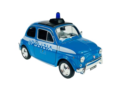 Welly FIAT Nuova 500 Polizia Polizei 1957-1975 ca 1/24 Metall Modell Auto Die Cast Neu im Kasten von DROMADER